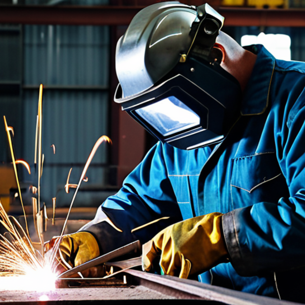 **Prompt 1:** A professional metalworker in appropriate attire welding a complex steel structure, sparks flying, industrial setting, safe for work, fully clothed, perfect anatomy, natural proportions, professional.