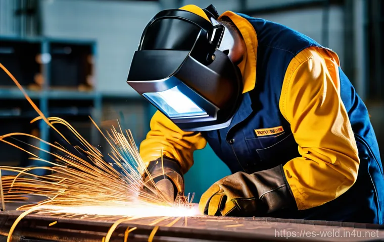 용접사와 직업 안전 보험 - Image Prompt 1: The Focused Professional Welder**