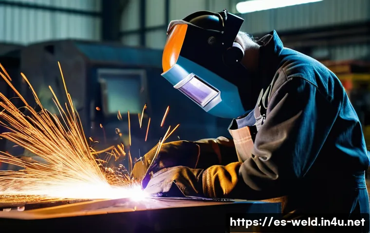 용접 실무에서의 도전 과제 - **Prompt:** A highly skilled welder, either male or female, is intensely focused on their work in a ...